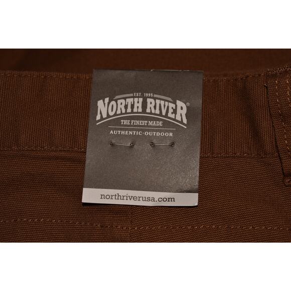 NORTH RIVER NEW $60 Brown Stretch Canvas Straight Leg Pants Workwear Men's 32/34 - Picture 3 of 4